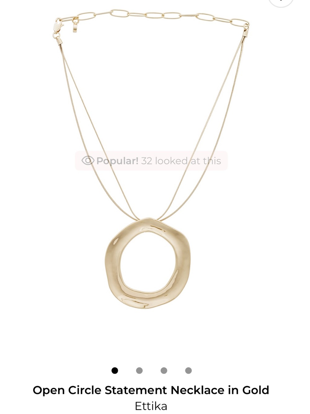 ettika Gold Open Circle Layered Pendant Necklace